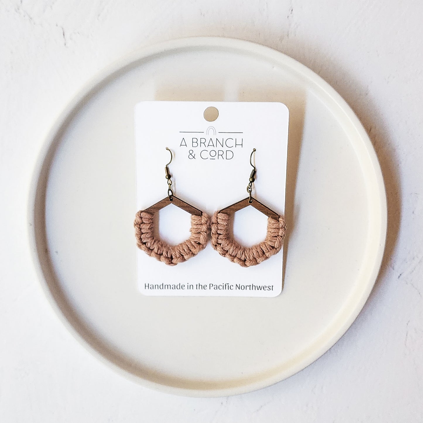 Macrame Knotted Earrings - Honeycomb
