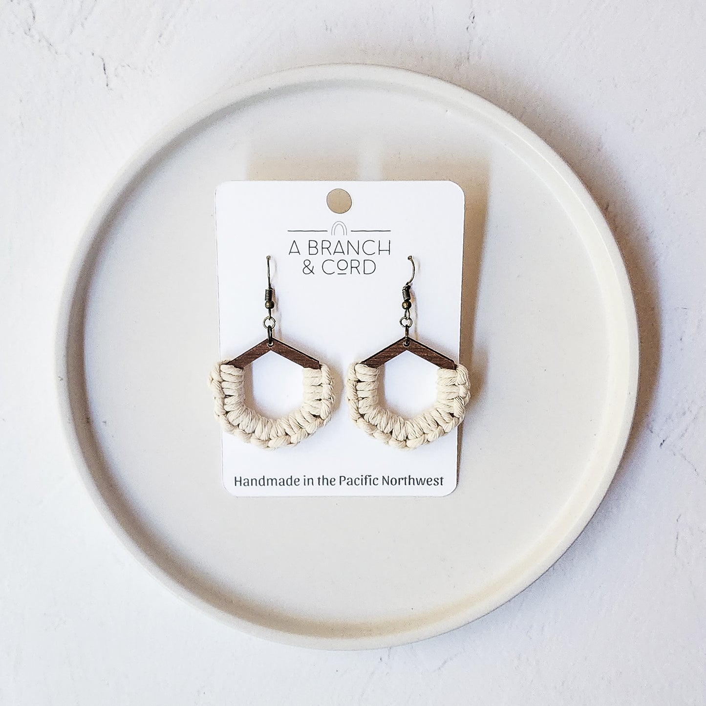 Macrame Knotted Earrings - Honeycomb