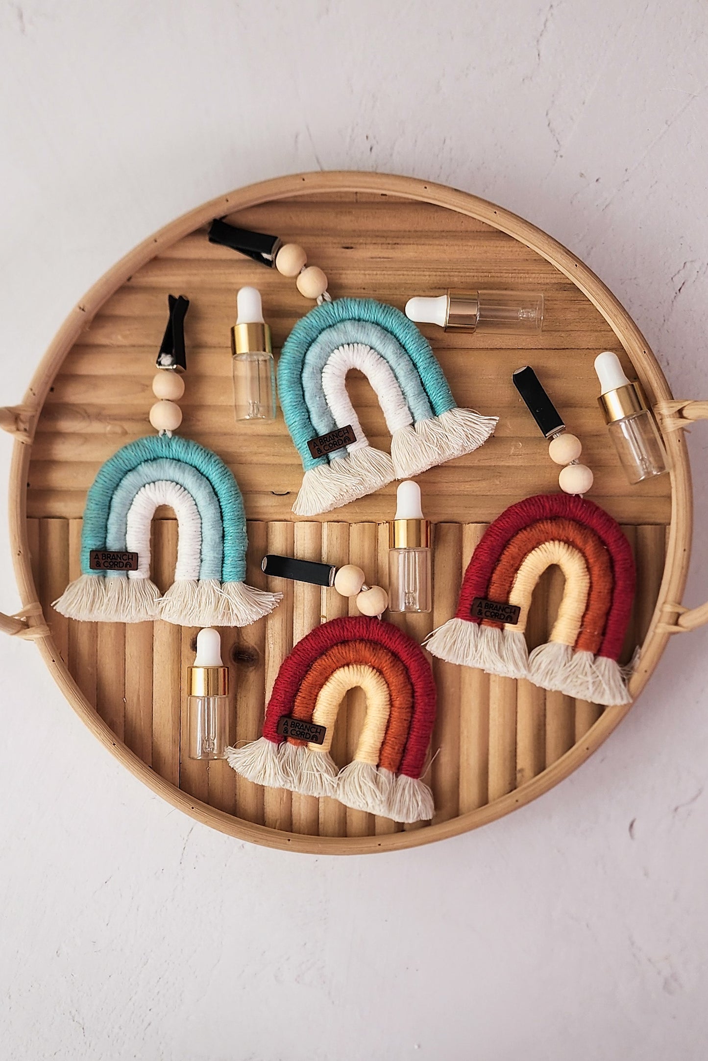 Macrame Car Vent Rainbow Diffuser