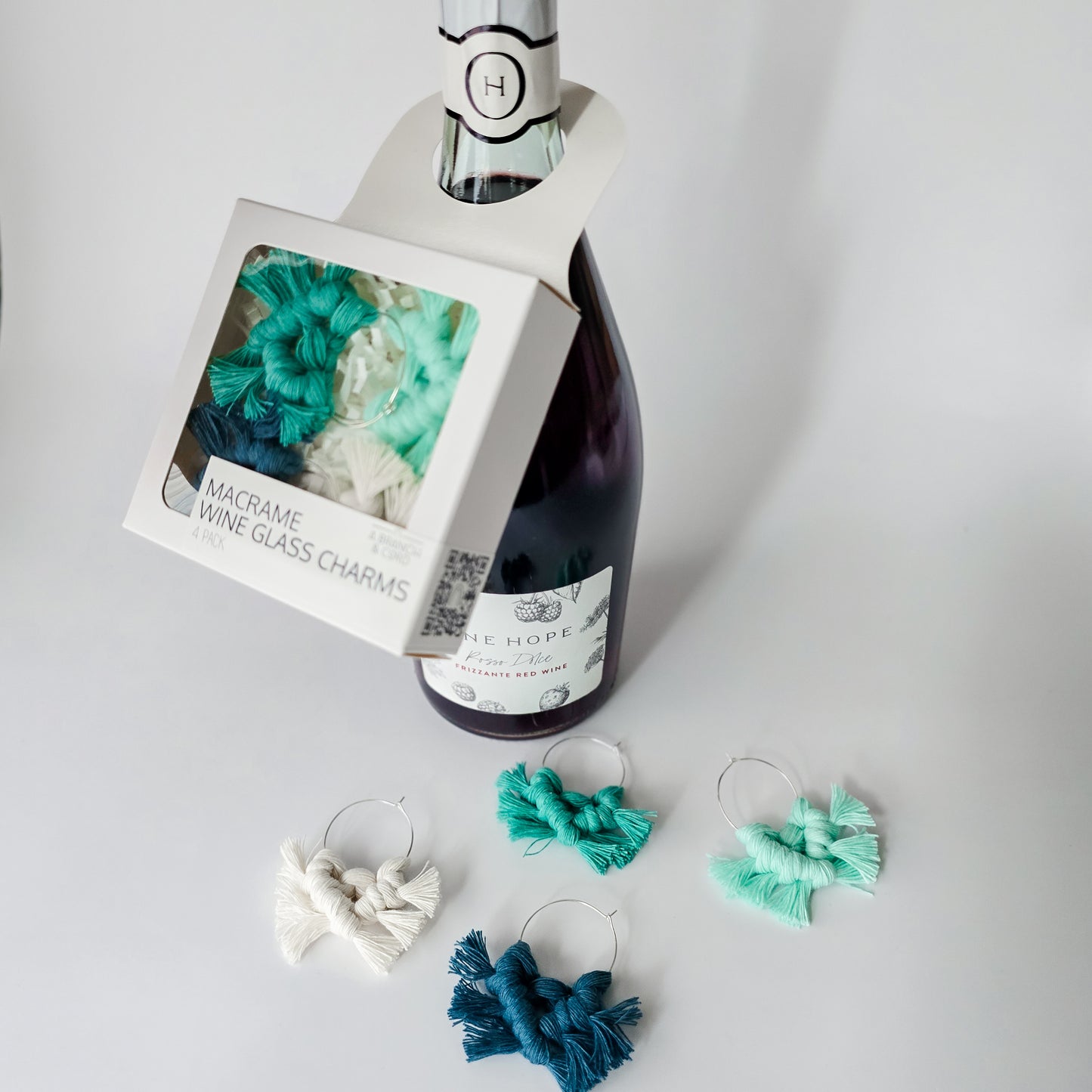 Macrame wine charms
