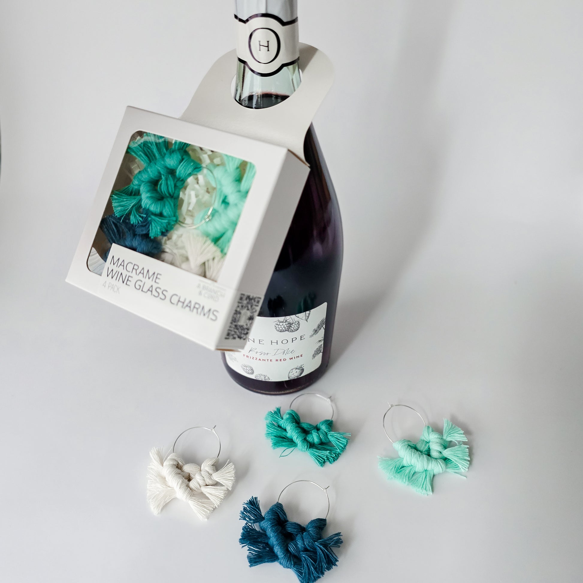 Macrame wine charms