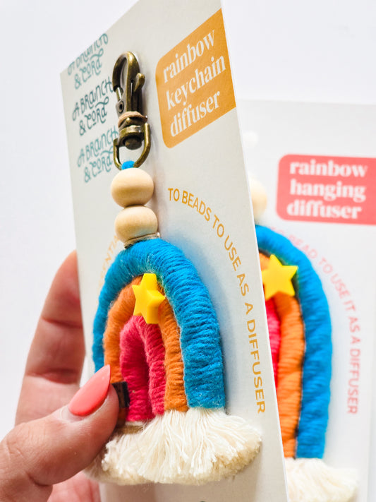 Apraxia awareness macrame rainbow diffuser