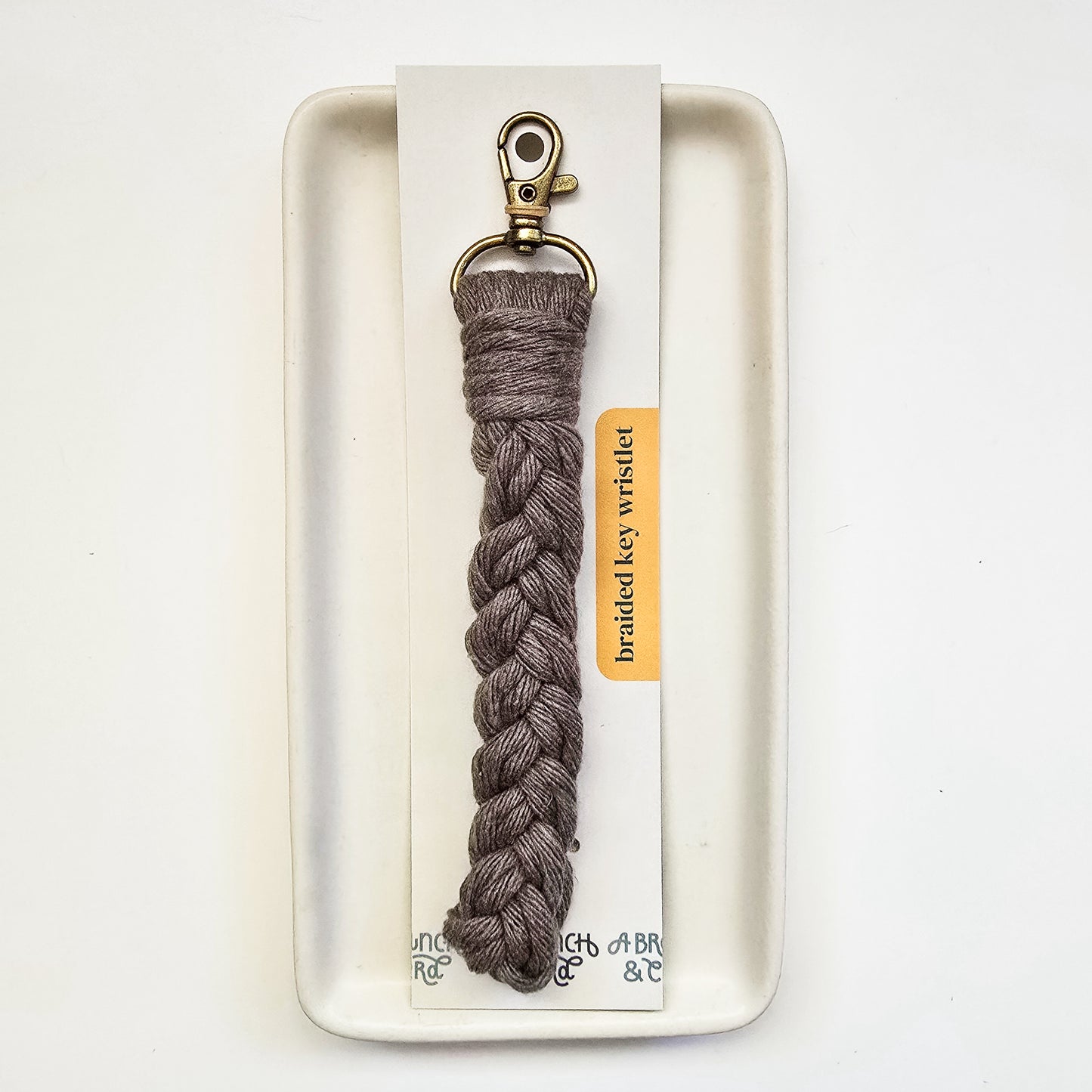 Macrame braided key wristlet