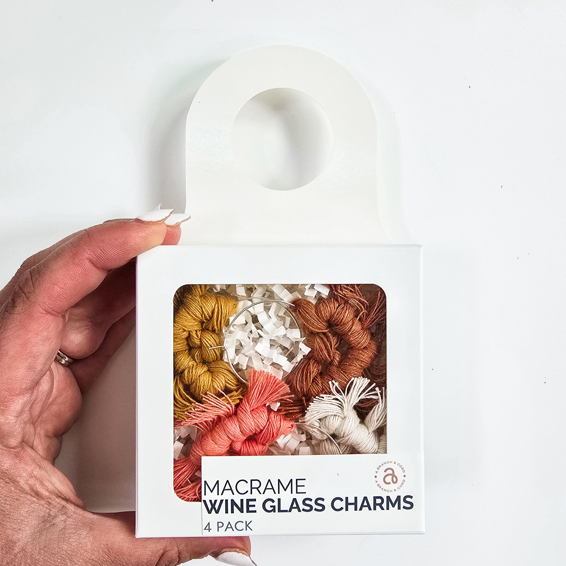 Macrame wine charms