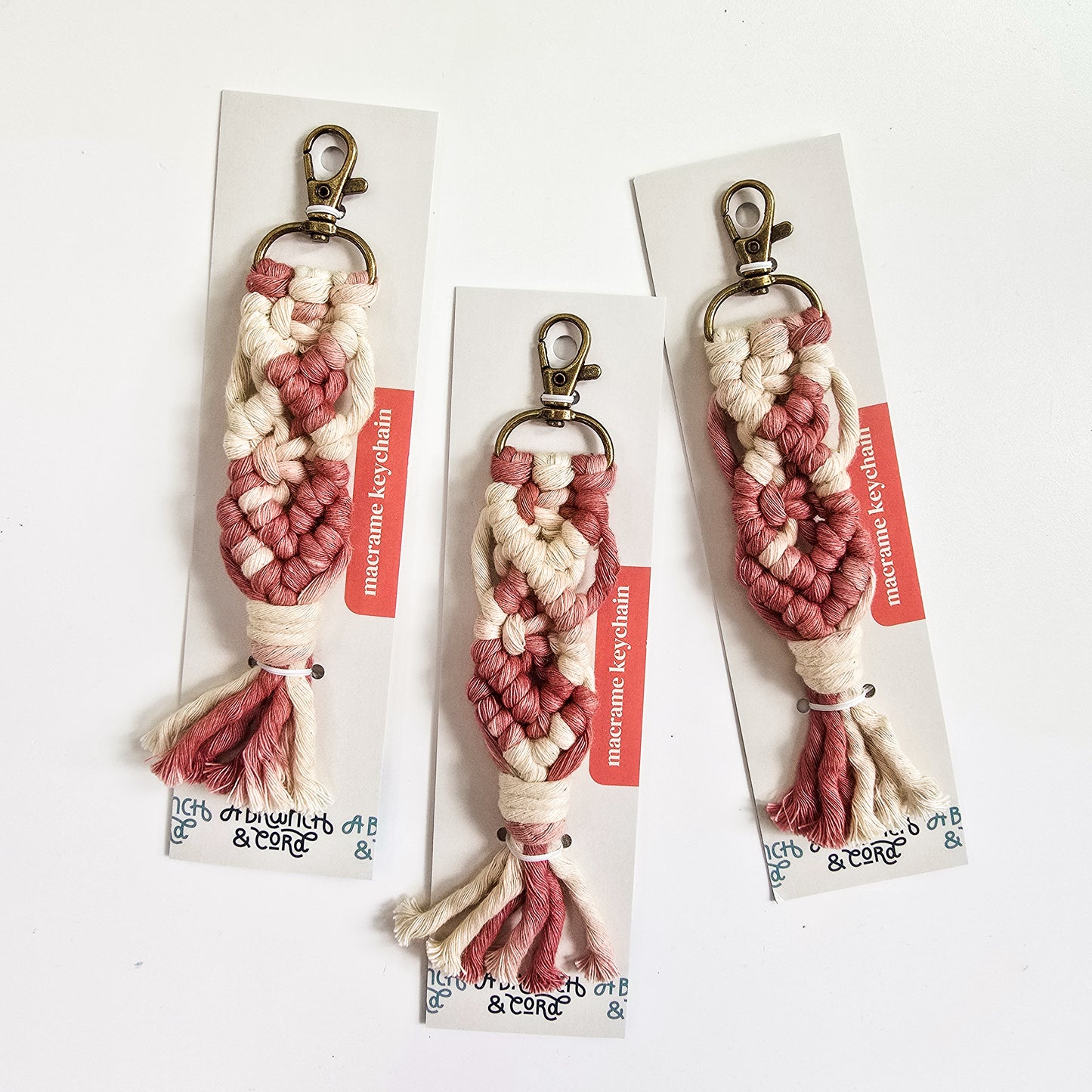 Macrame Knotted Keychain - Mixed Berry