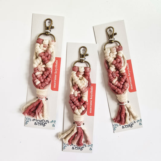 Macrame knotted keychain