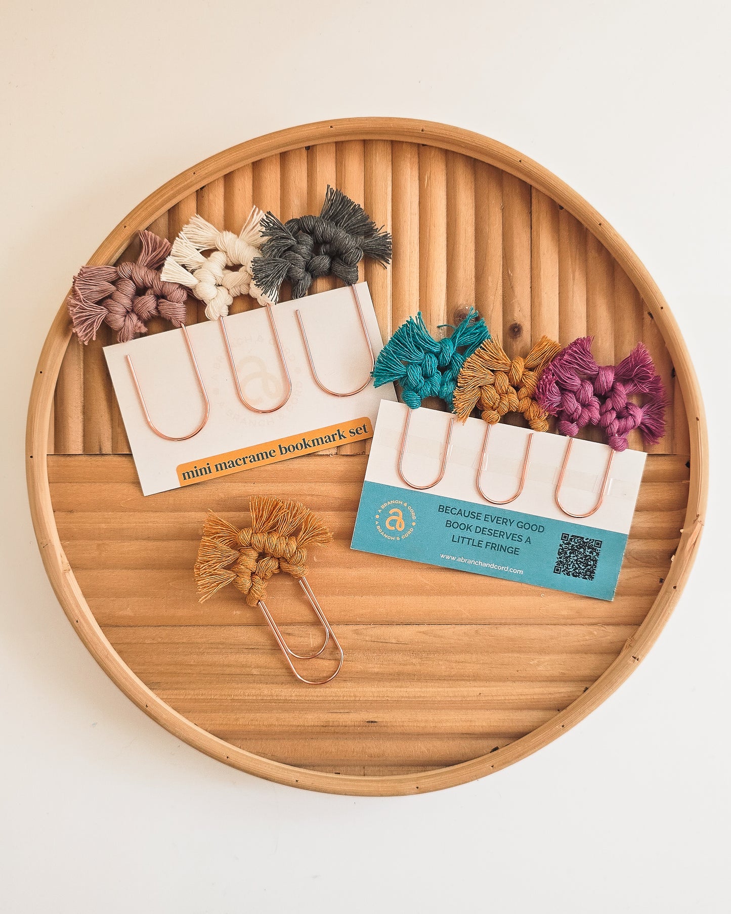 3-Pack Mini Macrame Bookmarks – Handmade Boho Fiber Art for Book Lovers