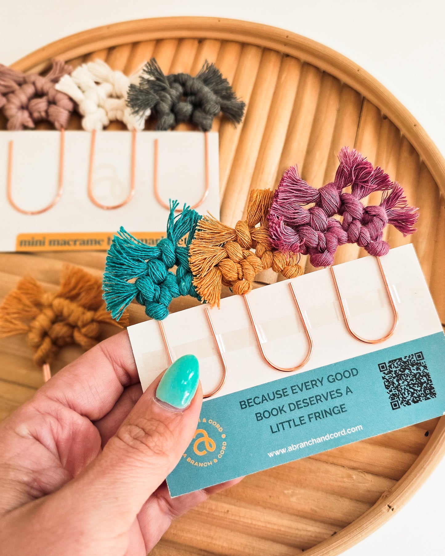 3-Pack Mini Macrame Bookmarks – Handmade Boho Fiber Art for Book Lovers