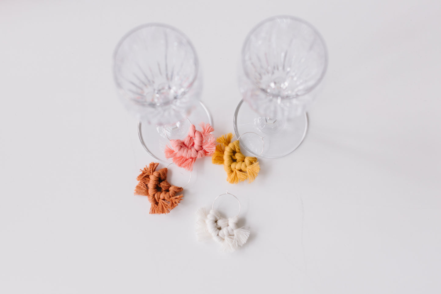 Macrame wine charms