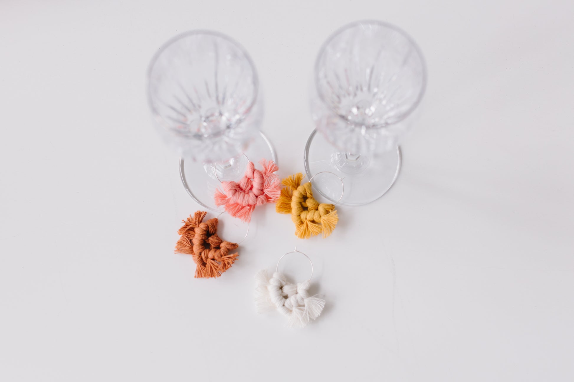 Macrame wine charms