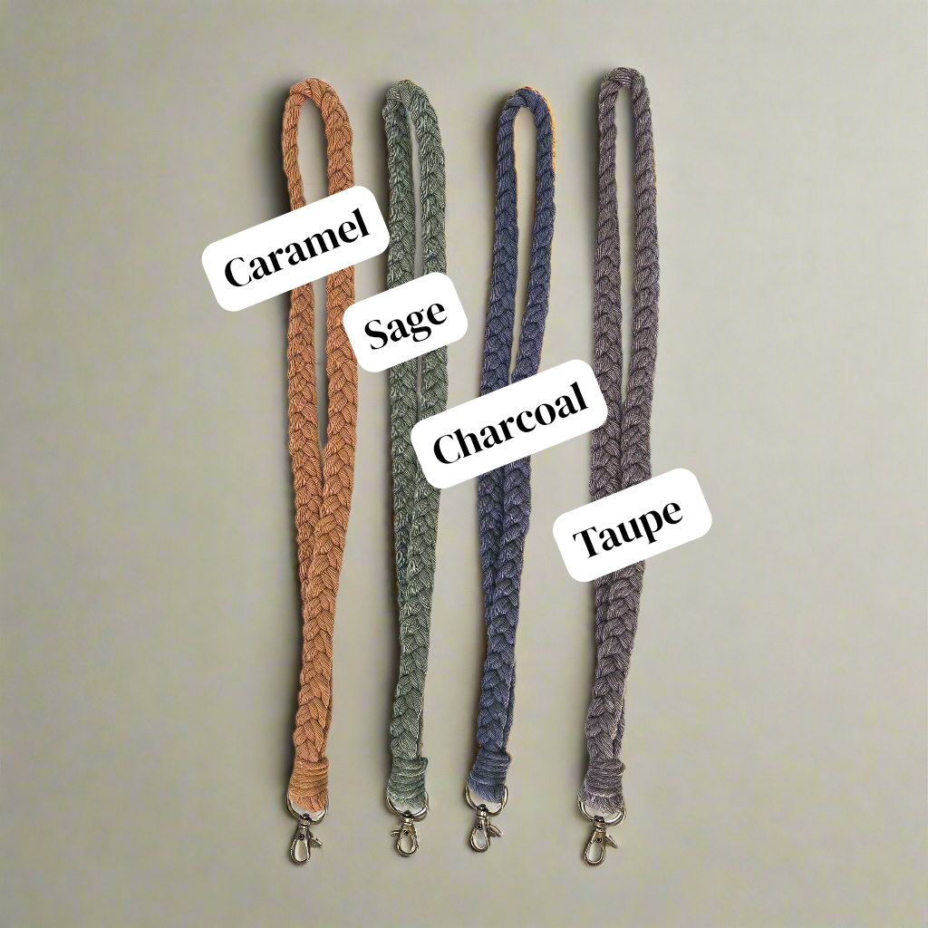 Macrame badge lanyard