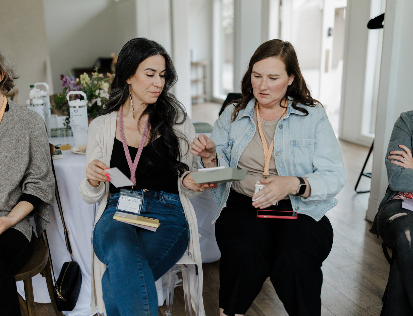 Macrame badge lanyard