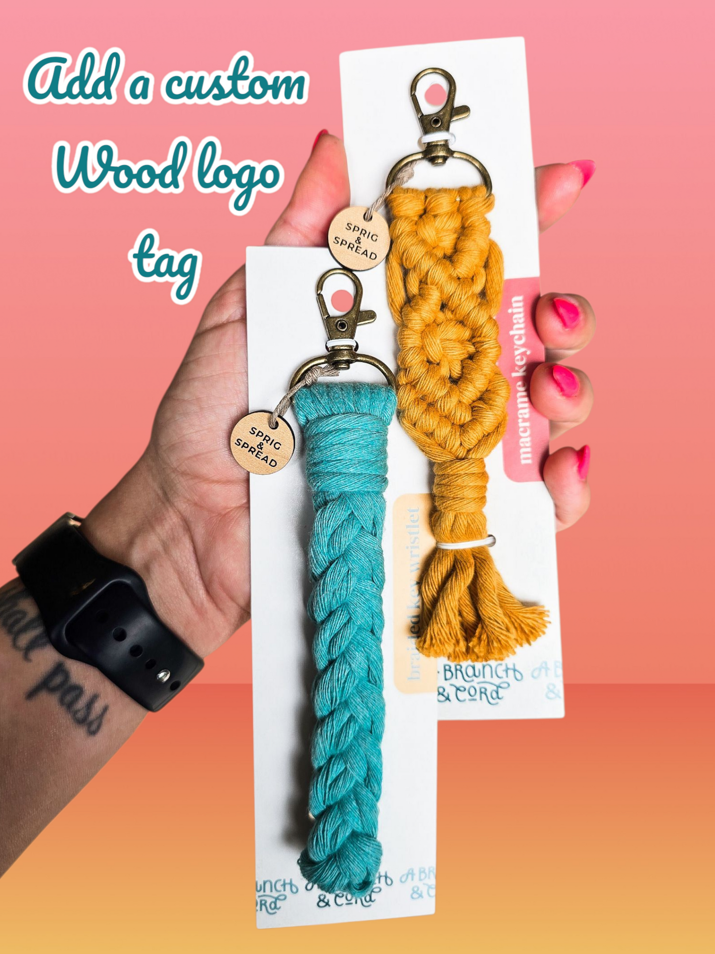 Macrame Knotted Keychain - Brights