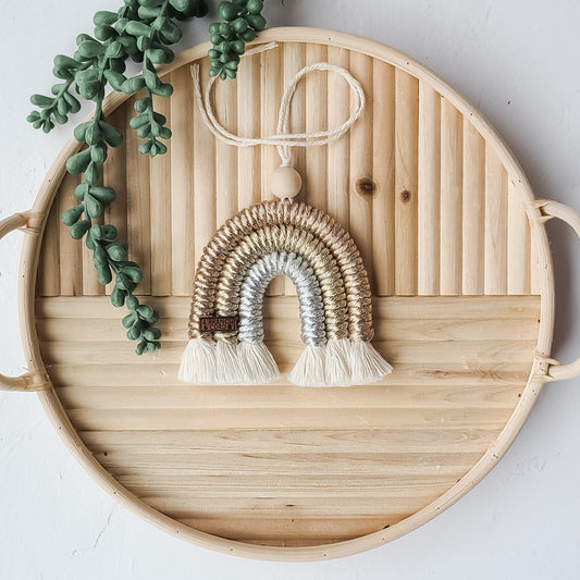 Macrame Rainbow Small Hanging Diffuser - Metallics