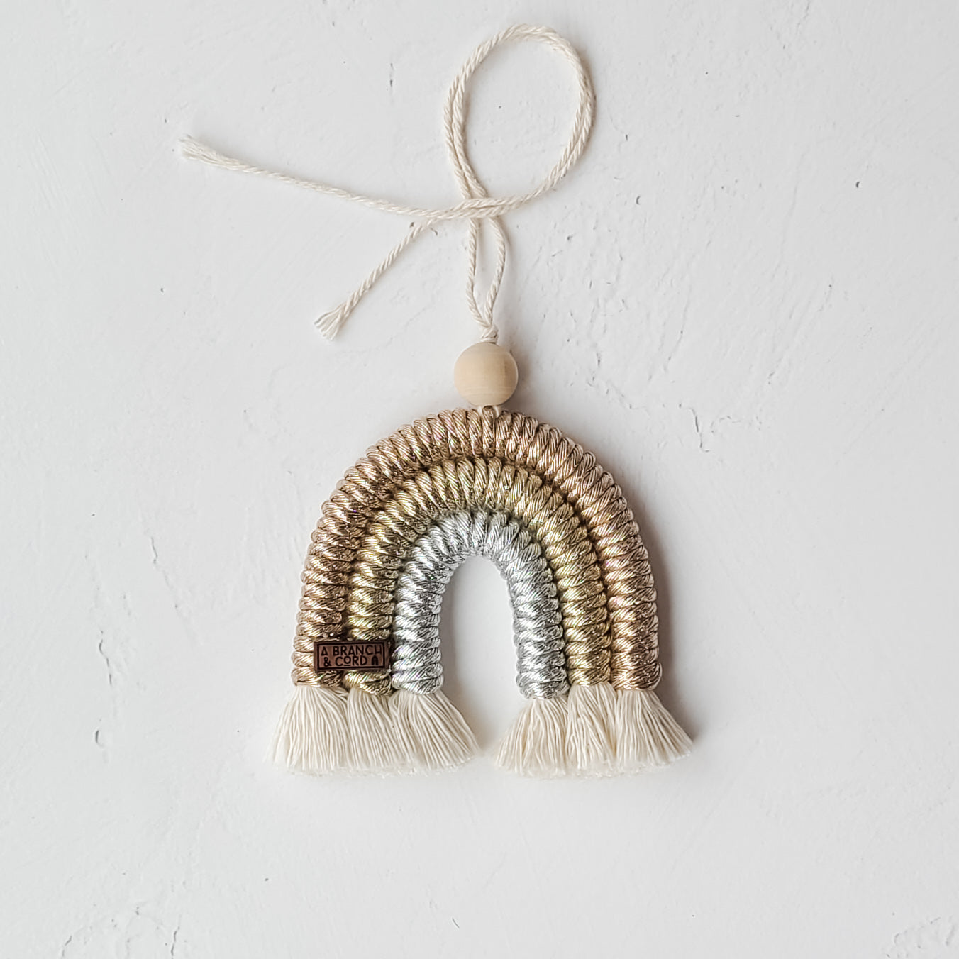 Macrame Rainbow Small Hanging Diffuser - Metallics