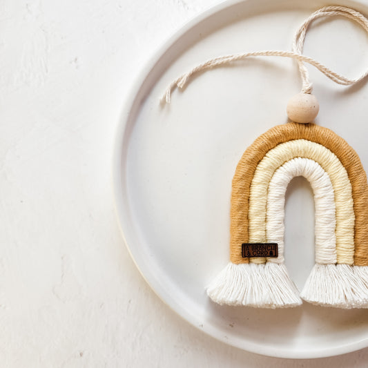 Macrame Rainbow Small Hanging Diffuser - Keegan/ Childhood Cancer Awareness