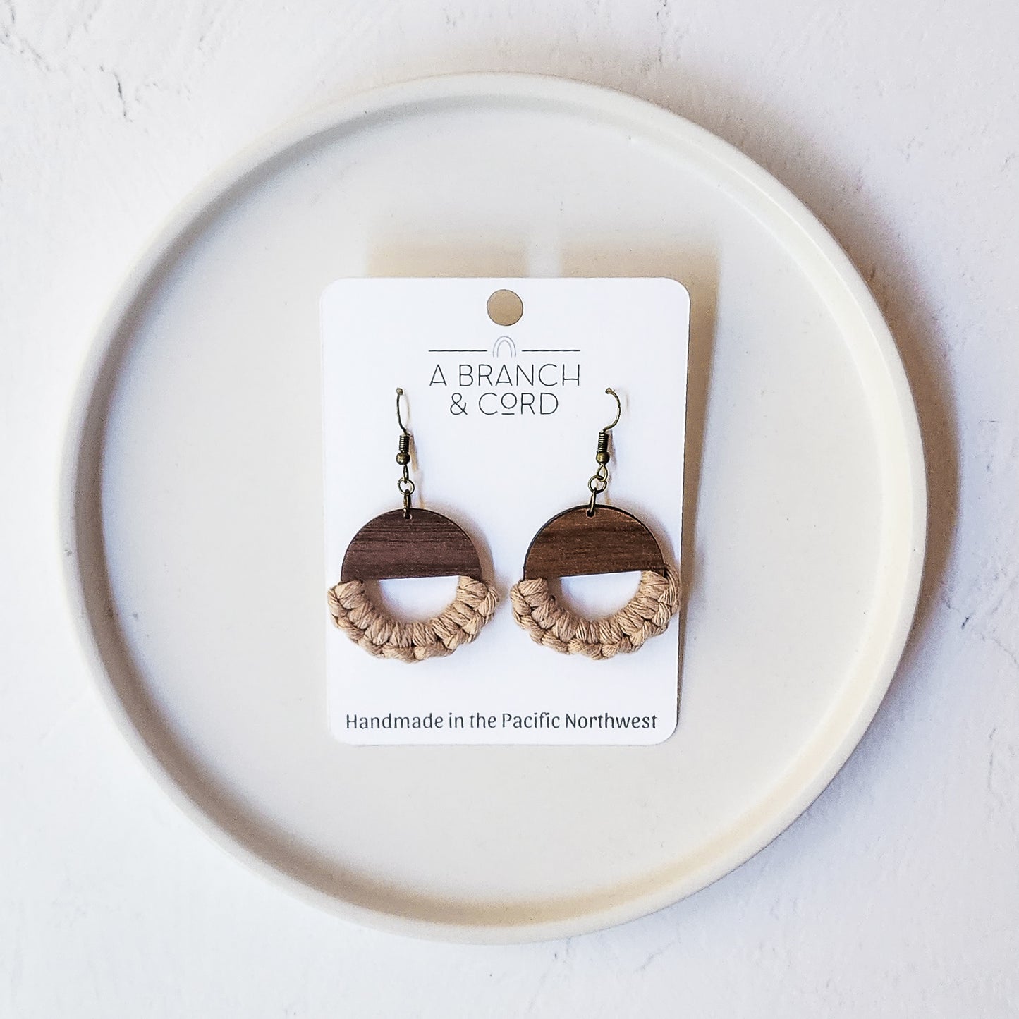 Macrame Knotted Earrings - Circle