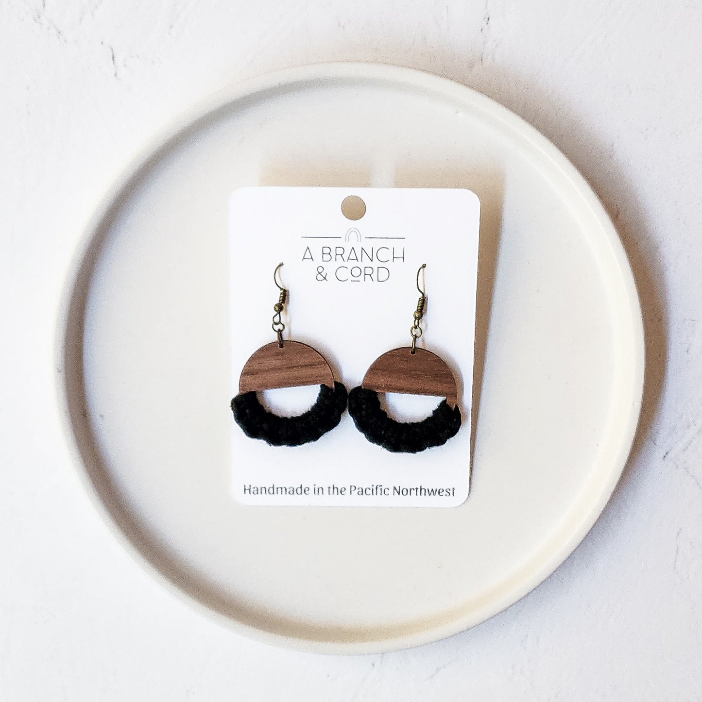 Macrame Knotted Earrings - Circle