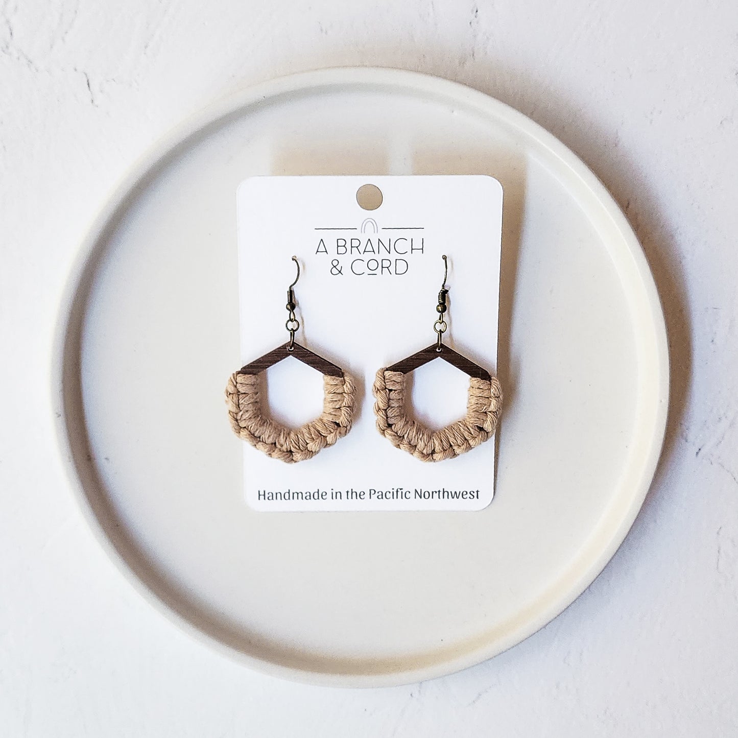 Macrame Knotted Earrings - Honeycomb