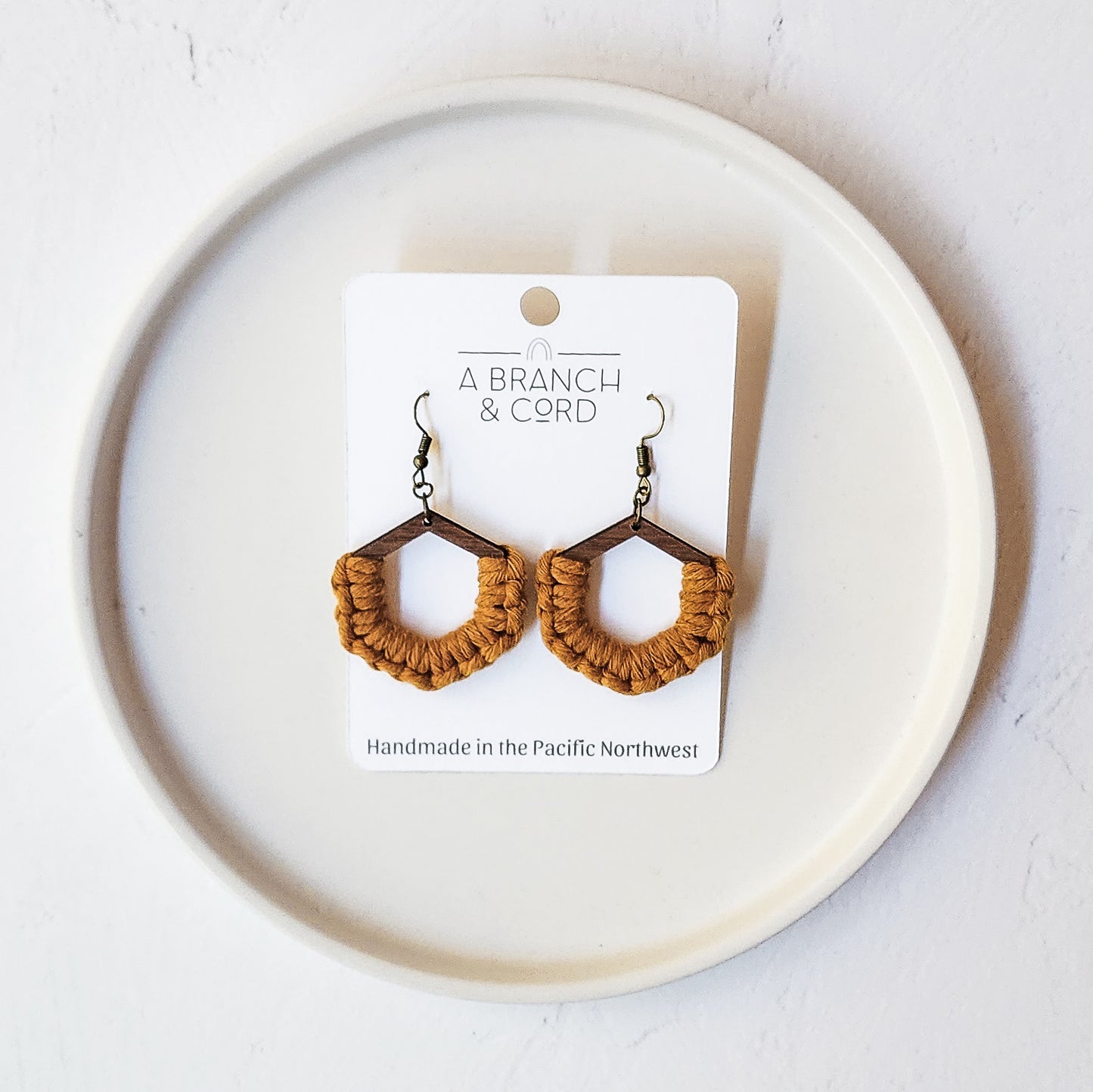 Macrame Knotted Earrings - Honeycomb