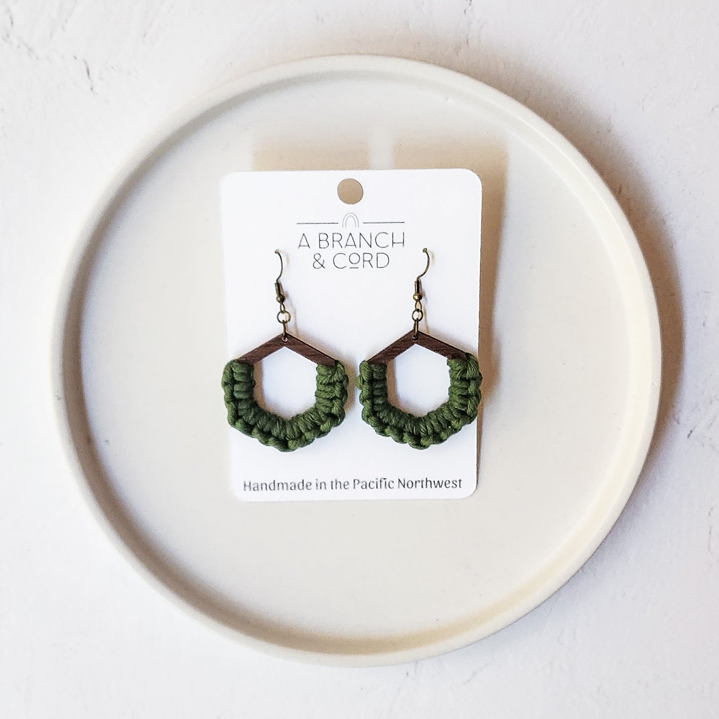 Macrame Knotted Earrings - Honeycomb