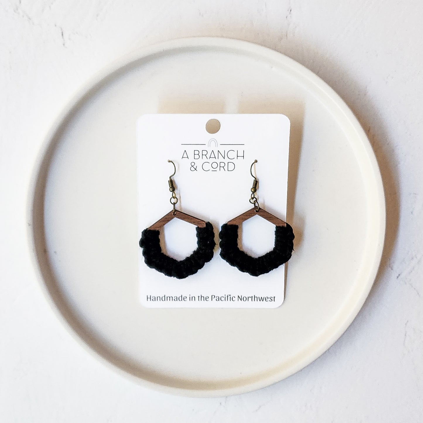 Macrame Knotted Earrings - Honeycomb