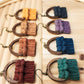 Bohemian Sunrise Collection Macrame Fringe Earrings - Semi Circle