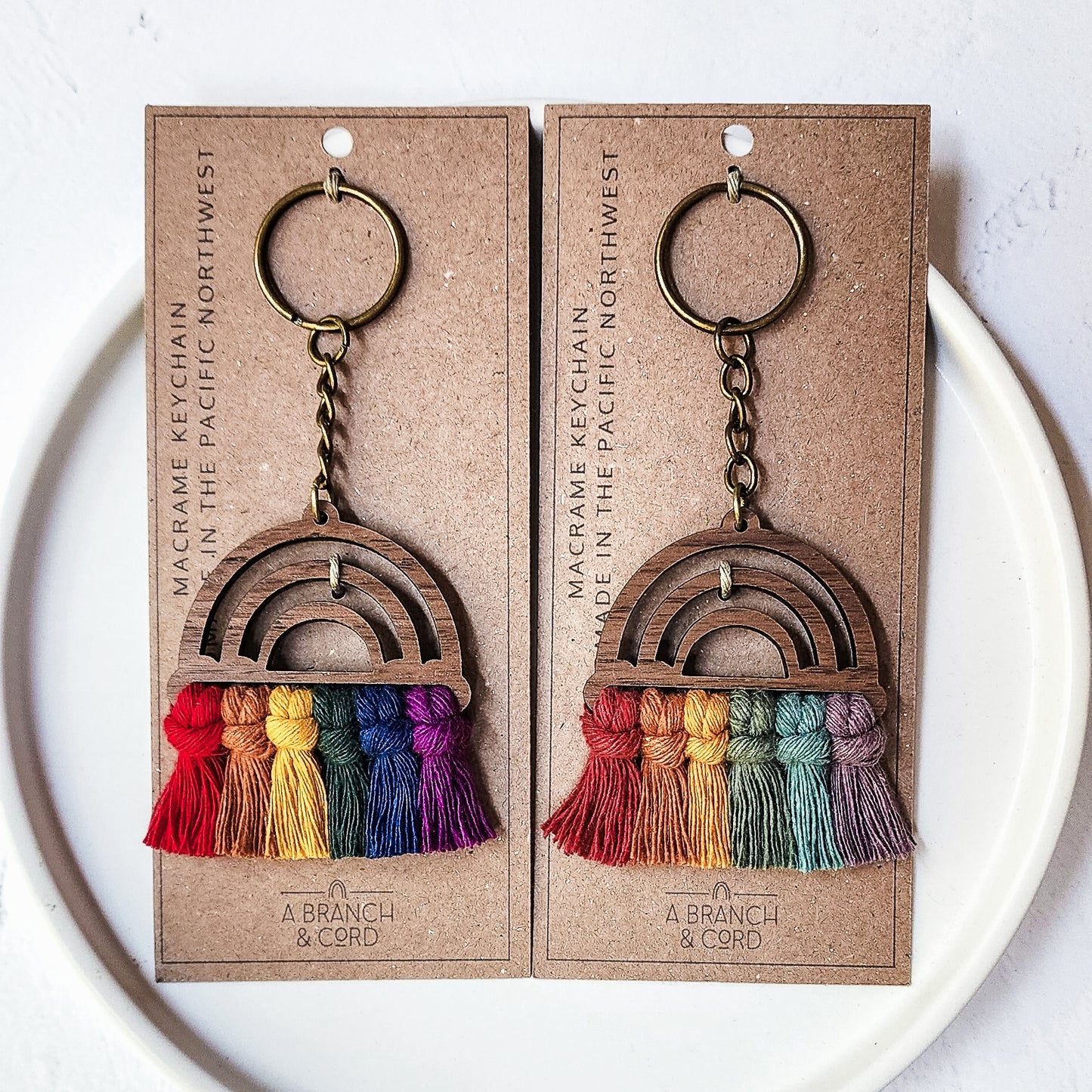 A Cord & Branch Macrame Keychains