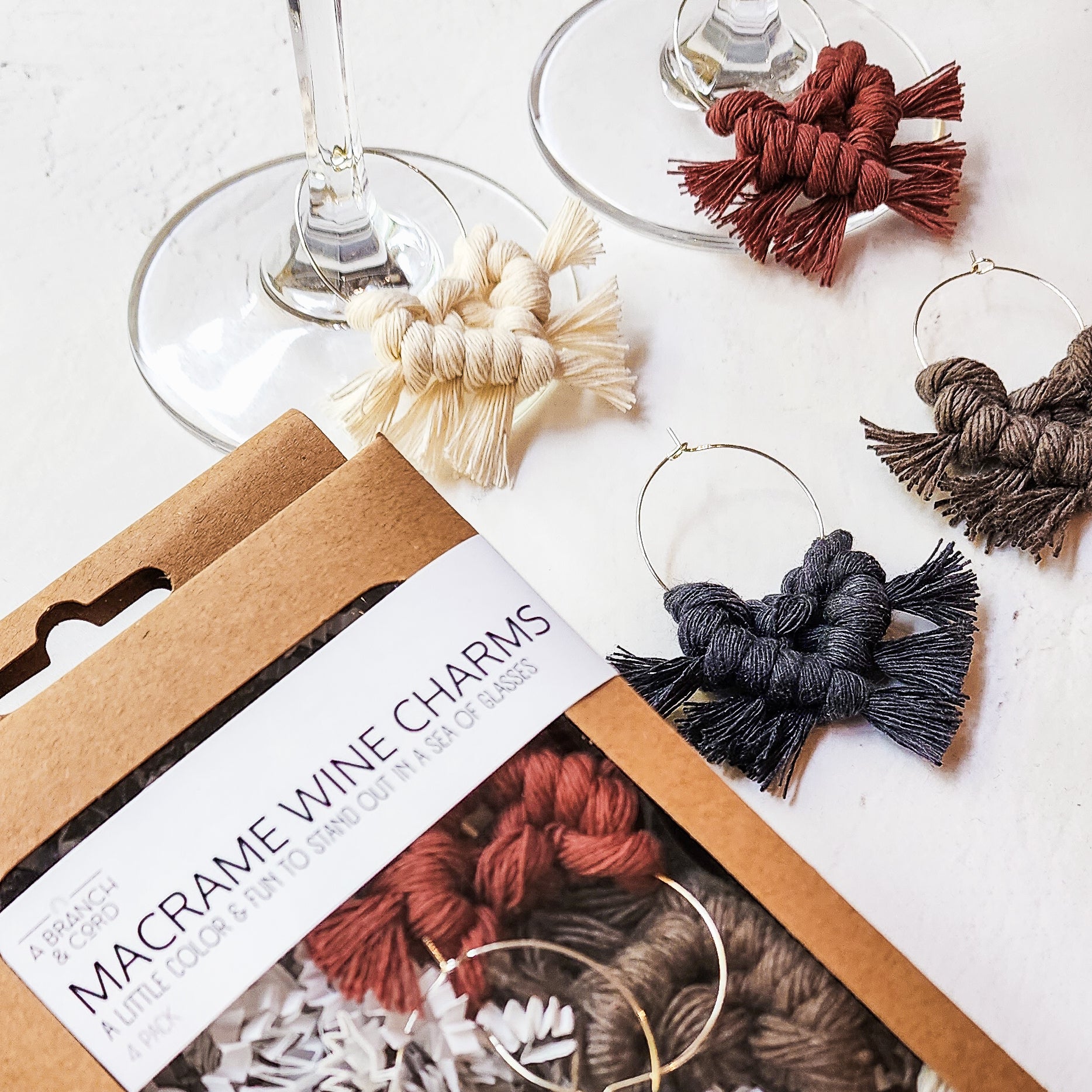 Macrame Wine Charms