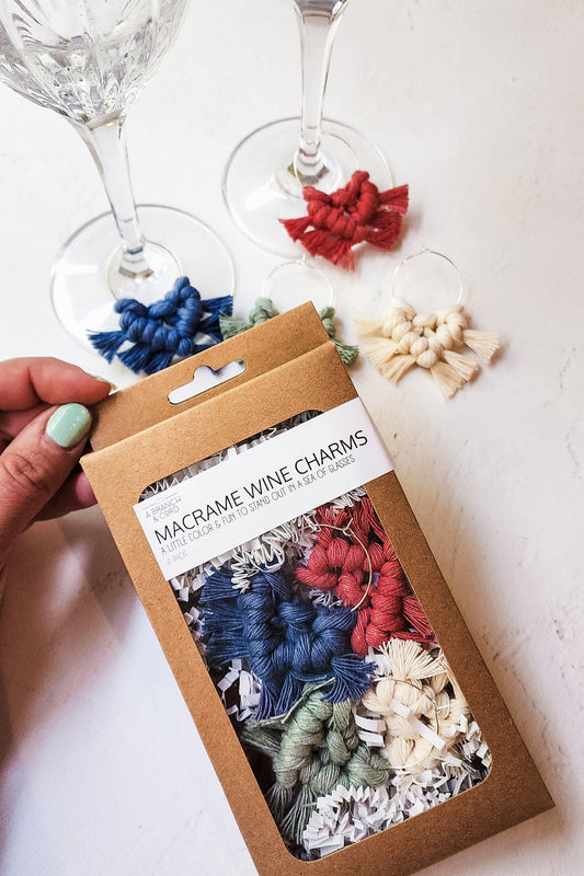 Macrame Wine Charms