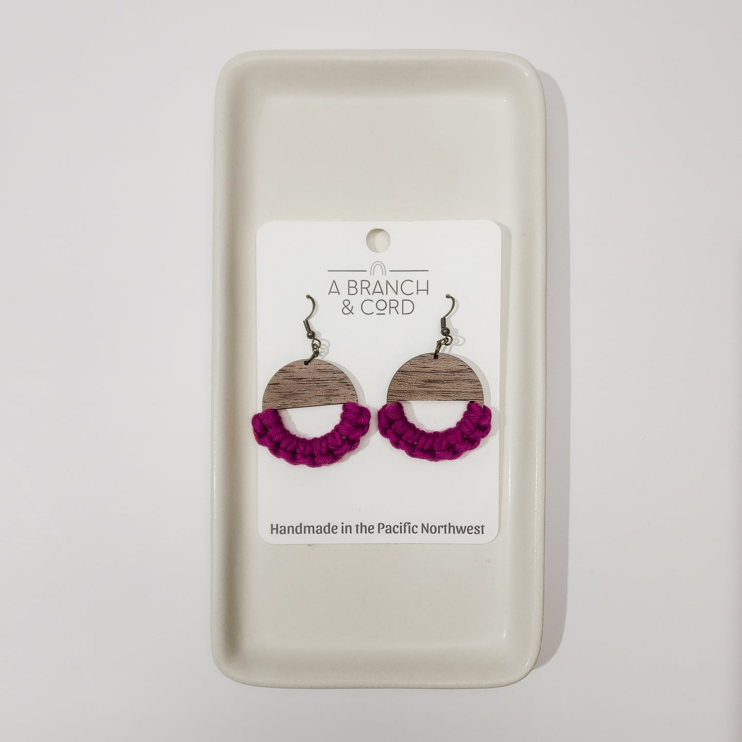 Valentine Macrame Knotted Earrings - Circle