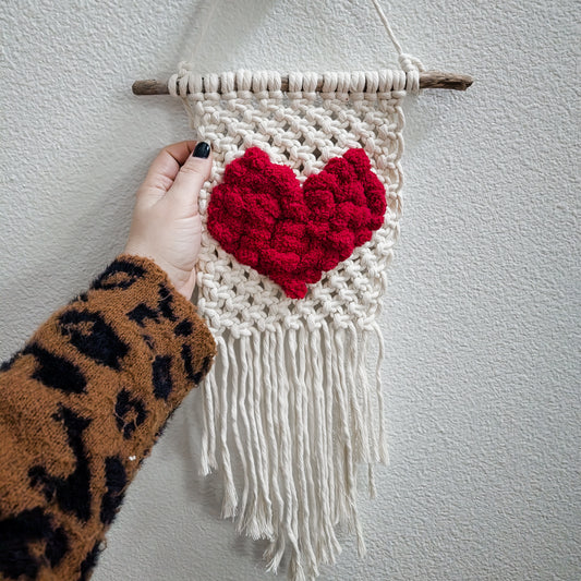 Textured heart small wall hanging