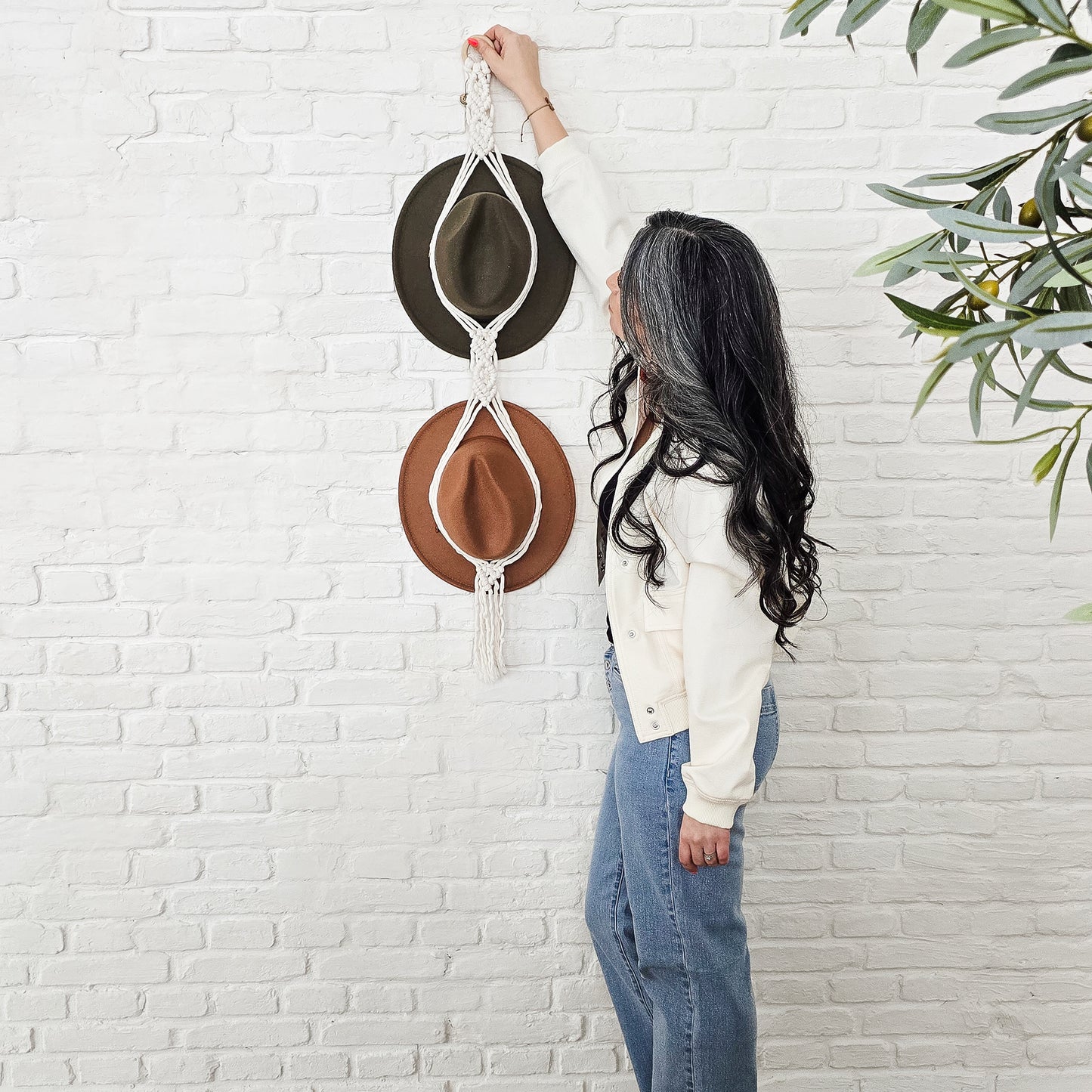 Macrame Hat Hanger - Double