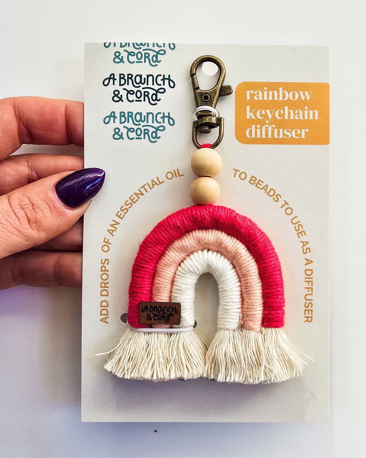 Small Diffusers Keychain Rainbow Keychain Diffuser – A Branch & Cord