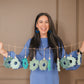Macrame Snowflake Garland – 9 Handmade Snowflakes in Teal Tones