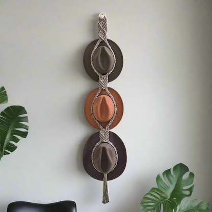 Macrame braided hat hanger by A Branch & Cord 