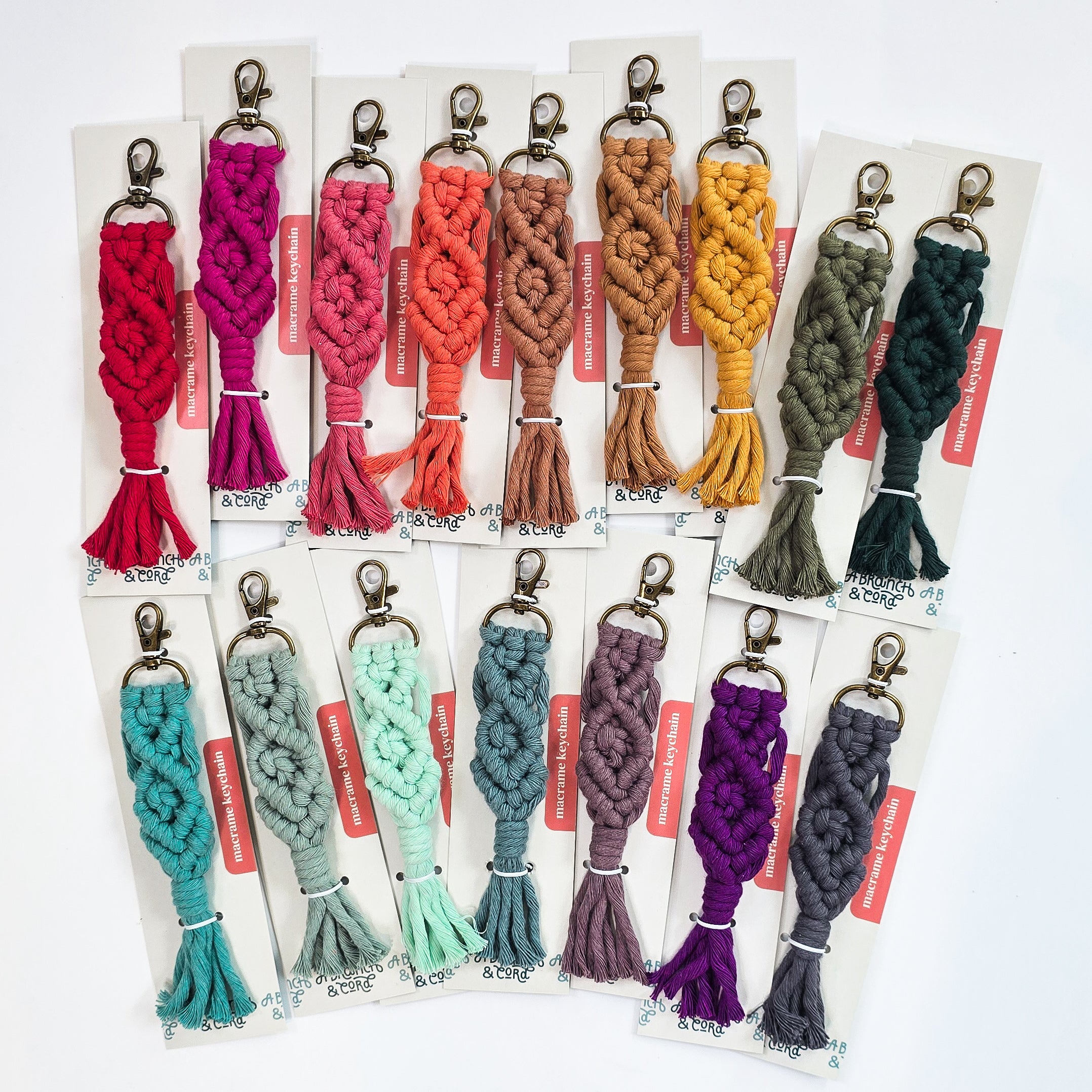 Macrame Knotted Keychain – A Branch & Cord