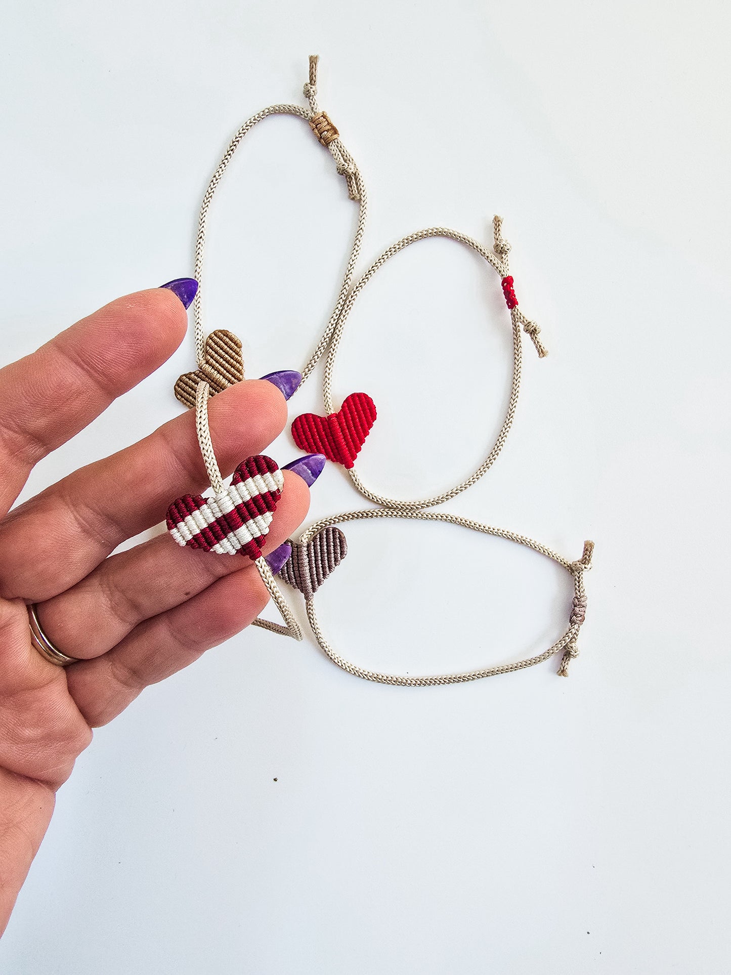 Heart Macrame Adjustable Bracelet - Valentine Collection