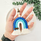 Macrame Rainbow Mini Keychain Diffuser - Dazzle Blue