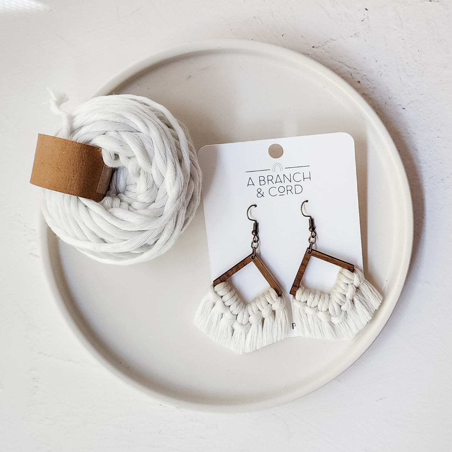 Macrame Fringe Earrings - Glow in the Dark