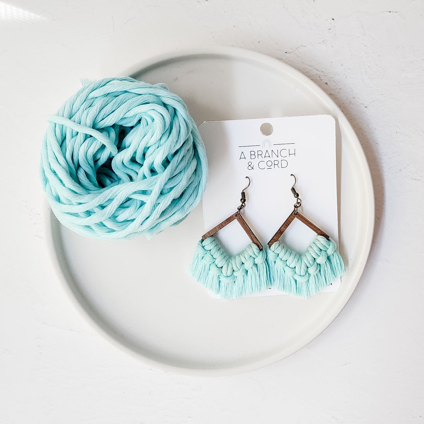 Macrame Fringe Earrings - Glow in the Dark