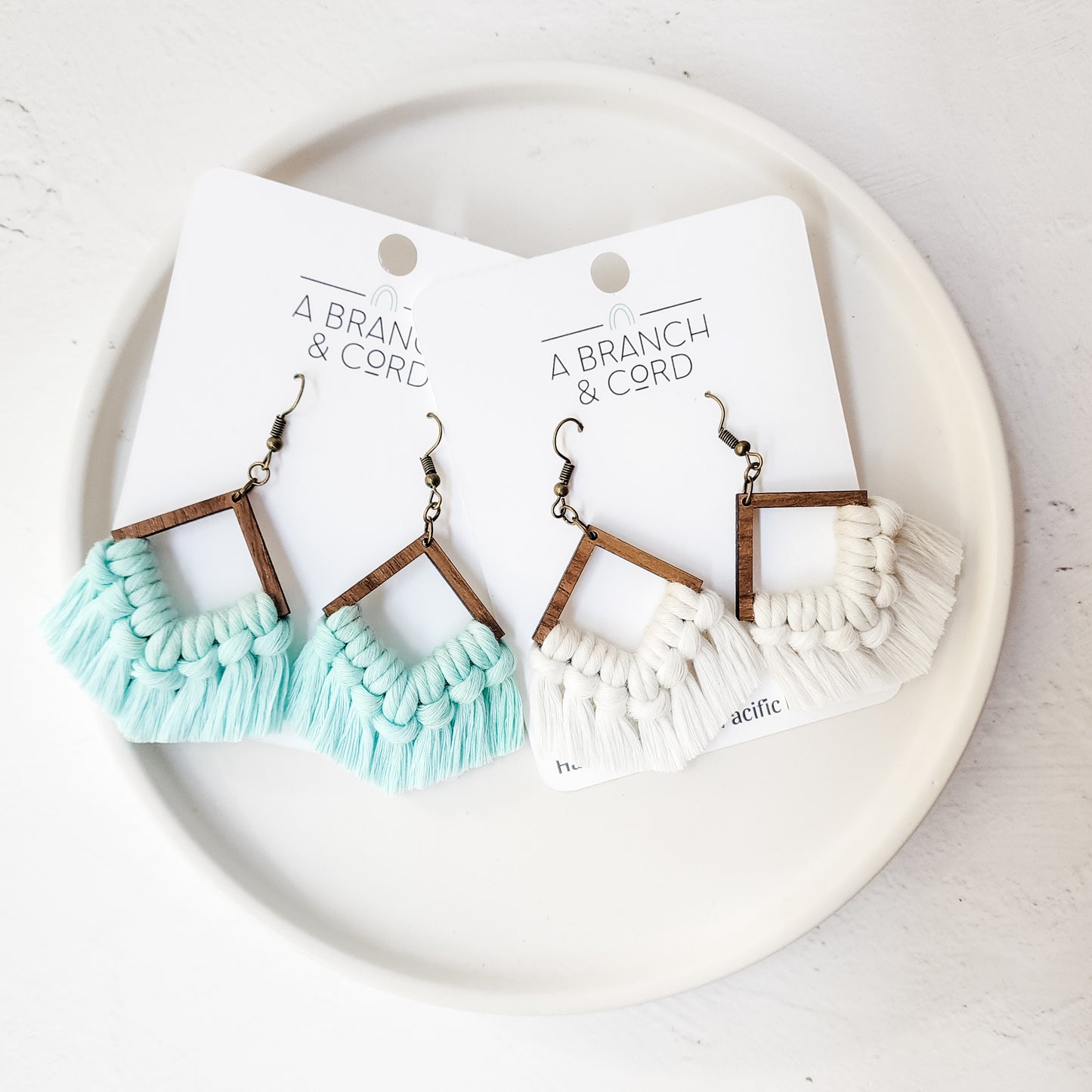 Macrame Fringe Earrings - Glow in the Dark